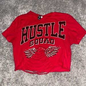 Windsor Red Hustle Squad Crop Top
